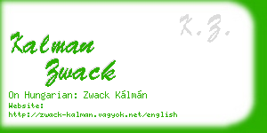 kalman zwack business card